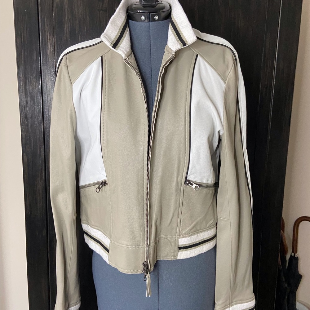 JKT leather bomber jacket